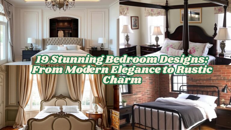 19 Stunning Bedroom Designs: From Modern Elegance to Rustic Charm