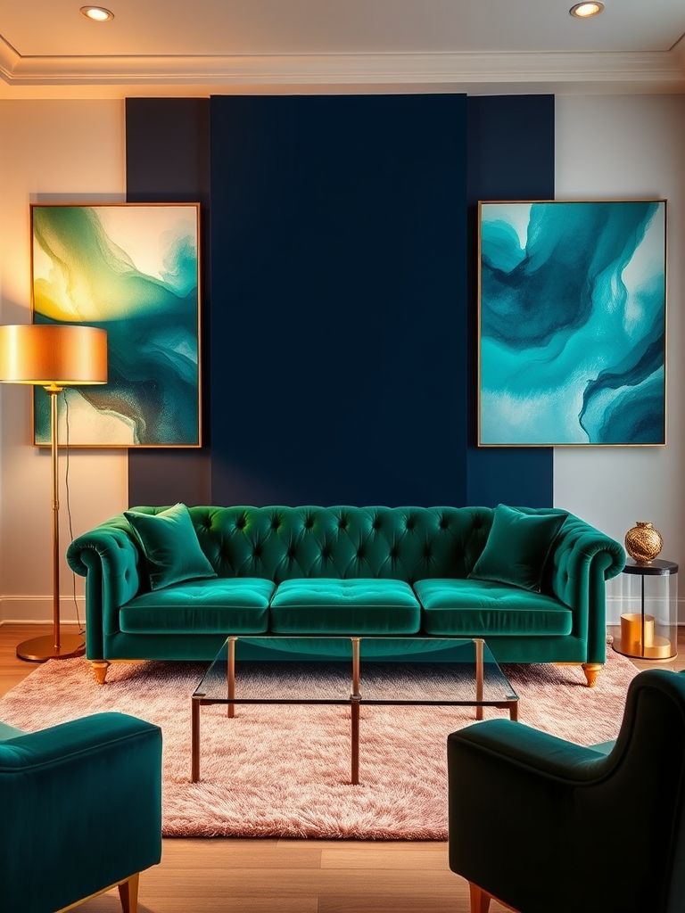 Green and Blue Living Room