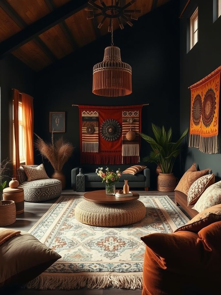 Dark Boho Living Room